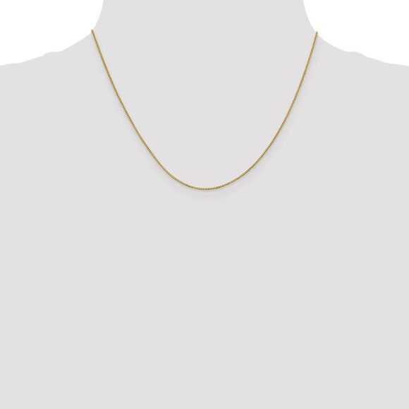 0.9mm 18k Yellow Gold Classic Box Chain Necklace, 18 Inch - Picture 2 of 8